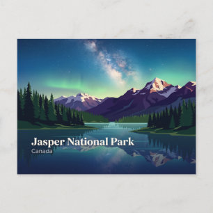 Jasper-Nationalpark bei Nacht Kanada Postkarte