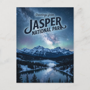Jasper-Nationalpark bei Nacht Kanada Postkarte