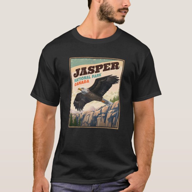 Jasper Nationalpark Eagle Vintag Look T-Shirt (Vorderseite)