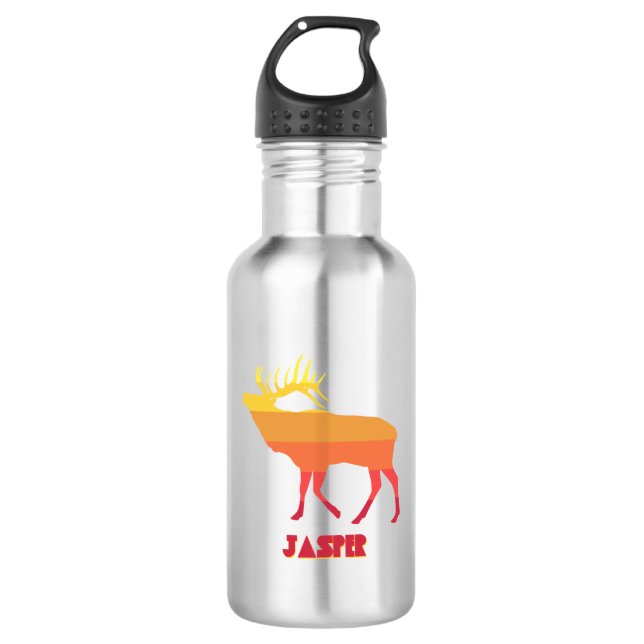 Jasper Nationalpark Elk Edelstahlflasche (Vorderseite)