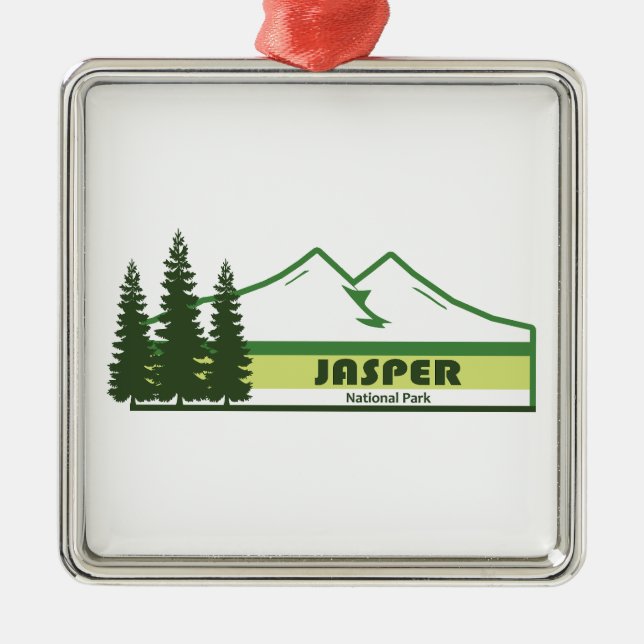 Jasper Nationalpark Grüne Streifen Ornament Aus Metall (Vorne)