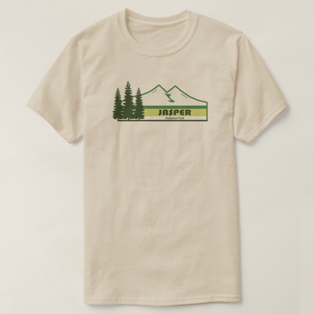 Jasper Nationalpark Grüne Streifen T-Shirt (Design vorne)