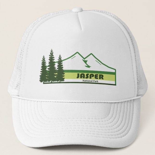 Jasper Nationalpark Grüne Streifen Truckerkappe (Vorderseite)