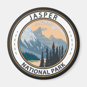 Jasper Nationalpark Kanada Reisen Vintages Abzeich Magnet
