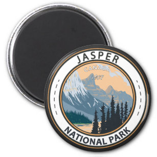 Jasper Nationalpark Kanada Reisen Vintages Abzeich Magnet