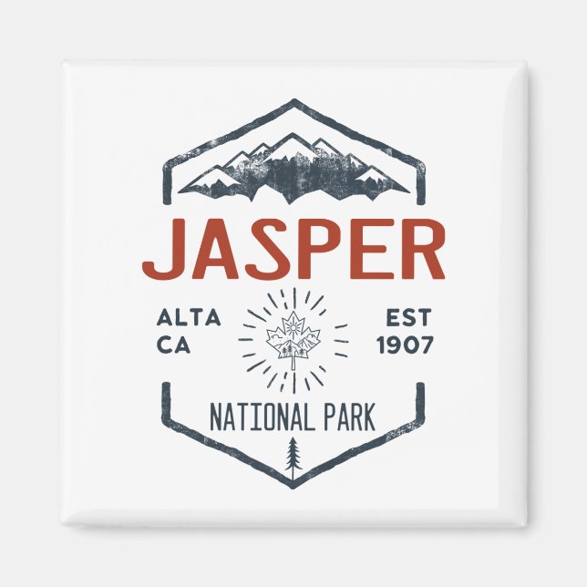 Jasper Nationalpark Kanada Vintag erschüttert Magnet (Vorne)