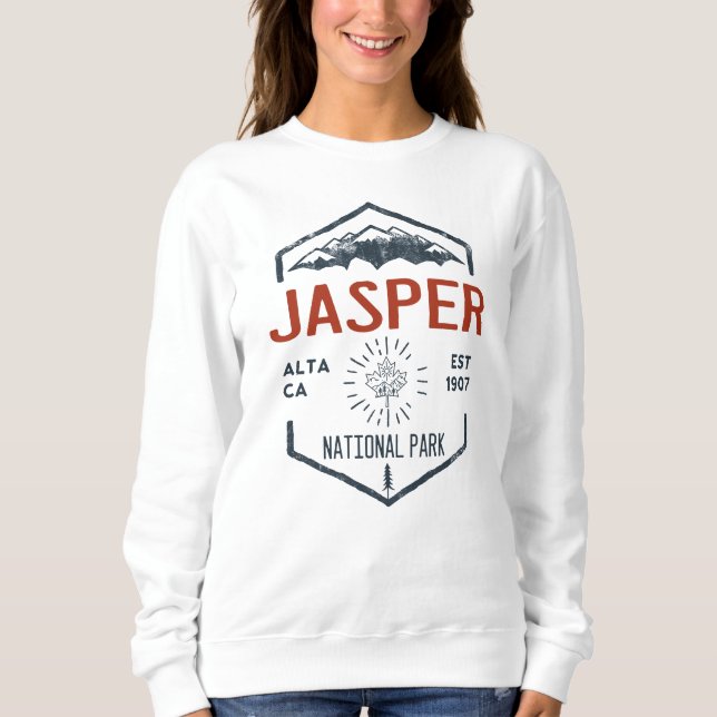 Jasper Nationalpark Kanada Vintag erschüttert Sweatshirt (Vorderseite)