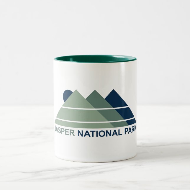 Jasper Nationalpark Mountain Sun Zweifarbige Tasse (Mittel)