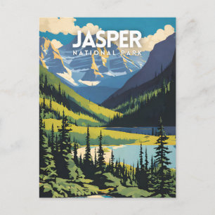 Jasper Nationalpark Nostalgic Travel Poster Postkarte