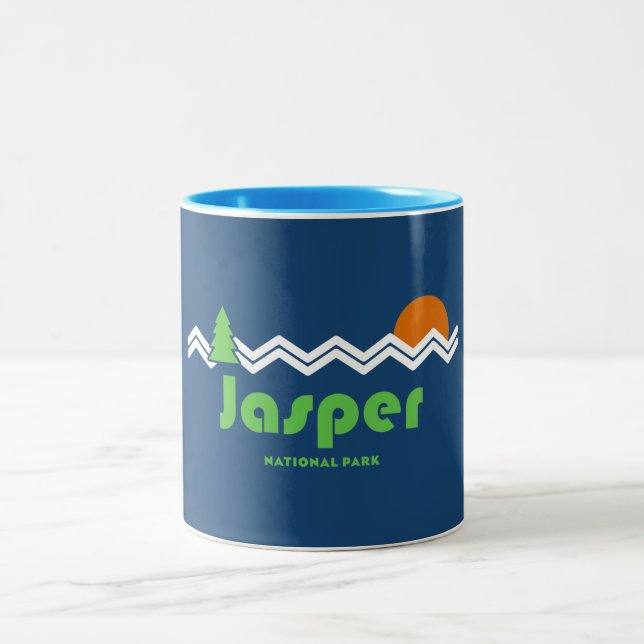 Jasper Nationalpark Retro Zweifarbige Tasse (Mittel)