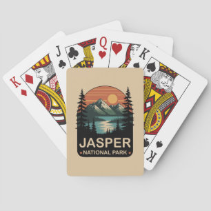 Jasper-Nationalpark Vintage-Bergdesign Spielkarten