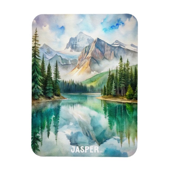 Jasper Nationalpark Wasserfarbenmalerei Magnet (Vertikal)
