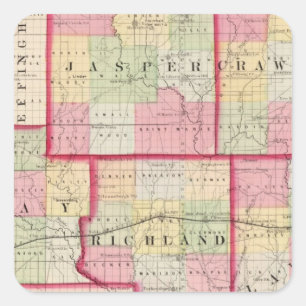 Jaspis, Crawford, Lehm, Lawrence Quadratischer Aufkleber