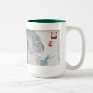 Jaspis die Häschen Zwei-Ton Tasse - Grün