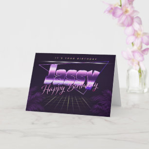 Jassy Name Vorname lila retro Karte Geburtstag