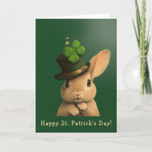 Jaunty Bunny Bereit zum St. Patrick's Day Feiertagskarte