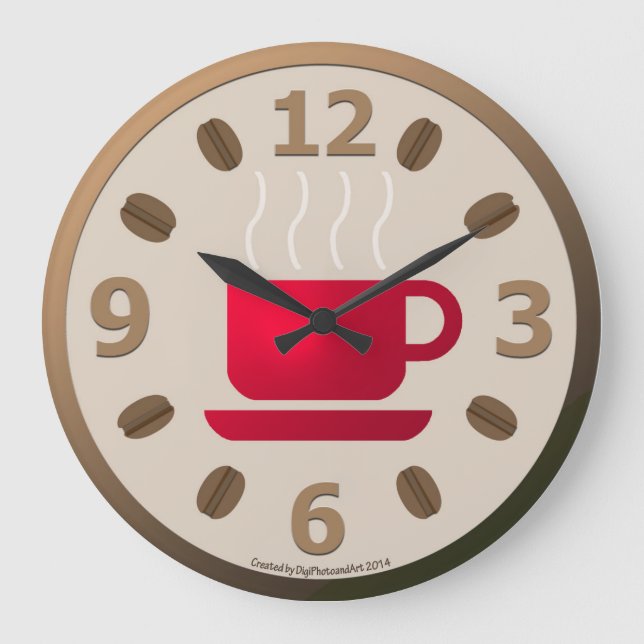 Java am Morgen Große Wanduhr (Vorderseite)