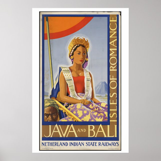 Java Bali Indonesien Inseln der Romantik Vintage Poster (Vorne)