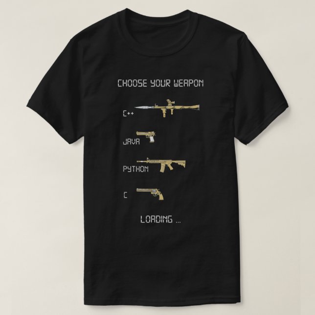 Java C++ Python C Coding Programmer Weapon T-Shirt (Design vorne)