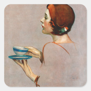 Java-Cup Quadratischer Aufkleber