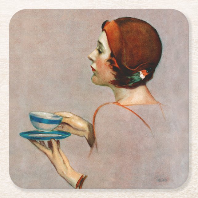 Java-Cup Rechteckiger Pappuntersetzer (Vorderseite)