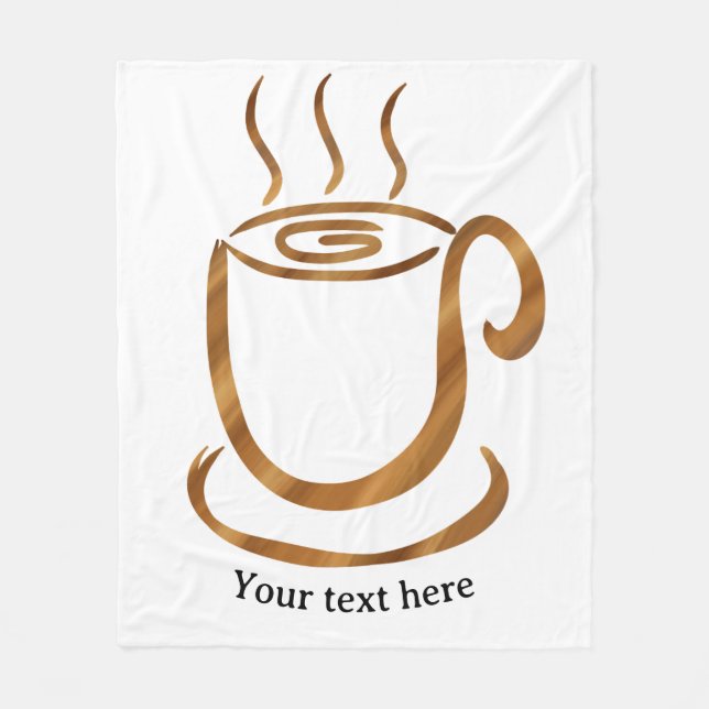 Java Dampfende Tasse | Hölzerner geschwungener Kaf Fleecedecke (Vorderseite)