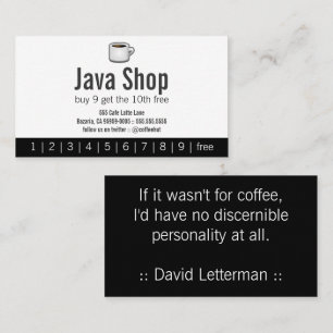 Java-Geschäfts-Getränk-Lochkarte Treuekarte