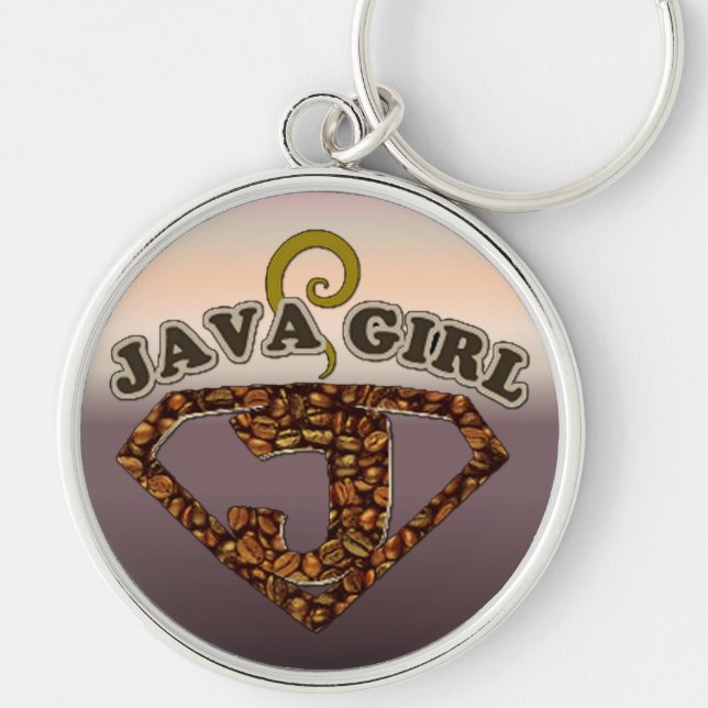 Java Girl Coffee Humor Key Chain Schlüsselanhänger (Vorne)