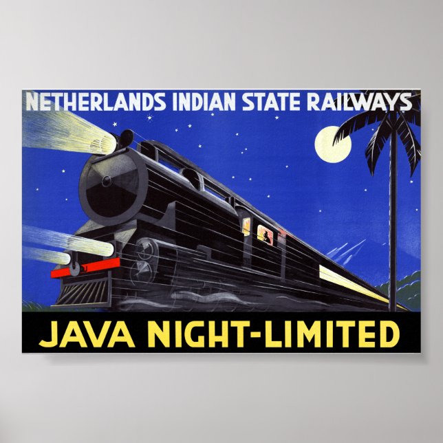 Java Indonesia Vintage Travel Poster - Wiederherst (Vorne)