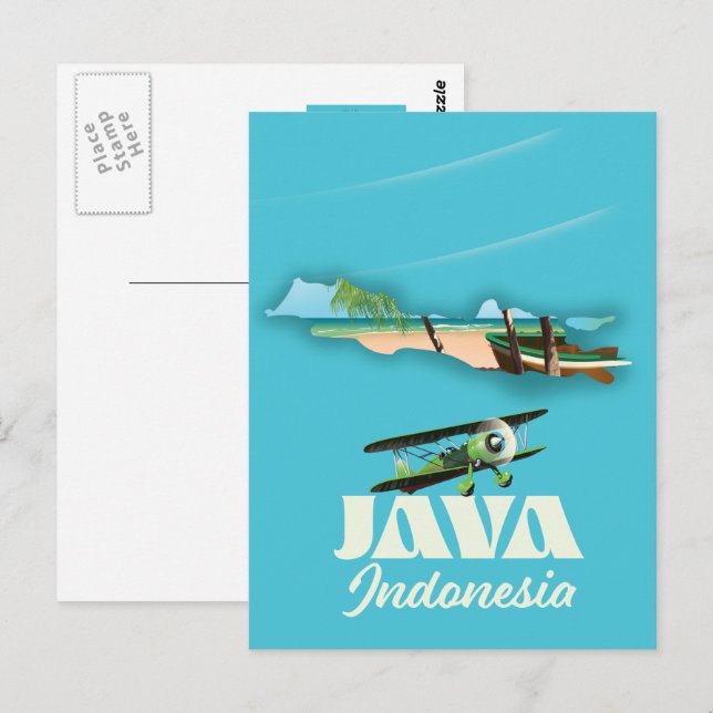 Java Indonesien Karte (Vorne/Hinten)