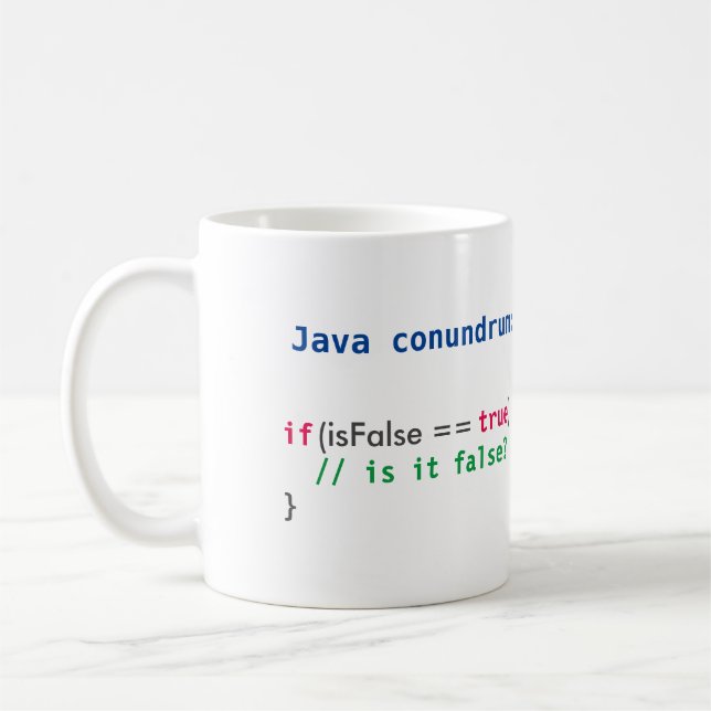 Java isFalse Vexierfragen-Tasse Tasse (Links)