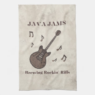 Java Jams-Brewing Rockin' Riffs-Kaffee-Gitarre- Geschirrtuch