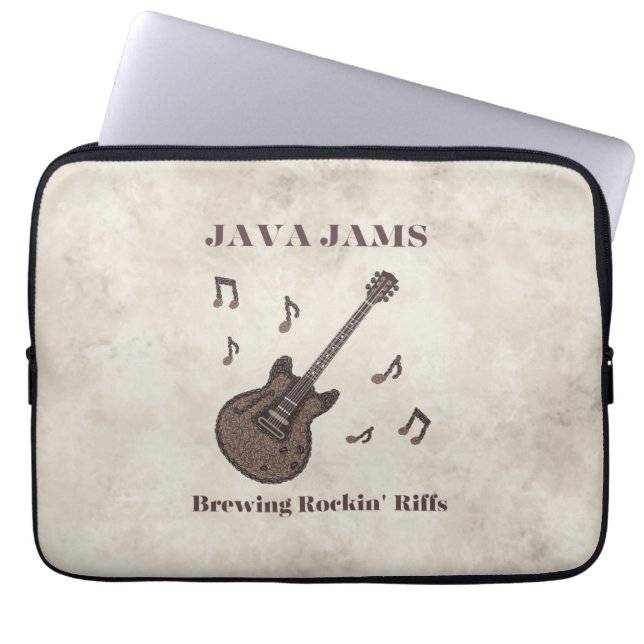 Java Jams-Brewing Rockin' Riffs-Kaffee-Gitarre- Laptopschutzhülle (Vorderseite)