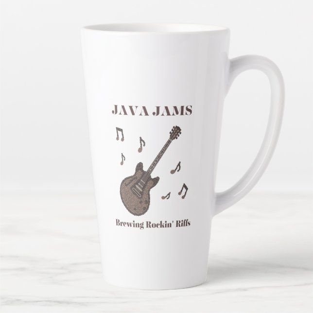 Java Jams-Brewing Rockin' Riffs-Kaffee-Gitarre- Milchtasse (Rechts)