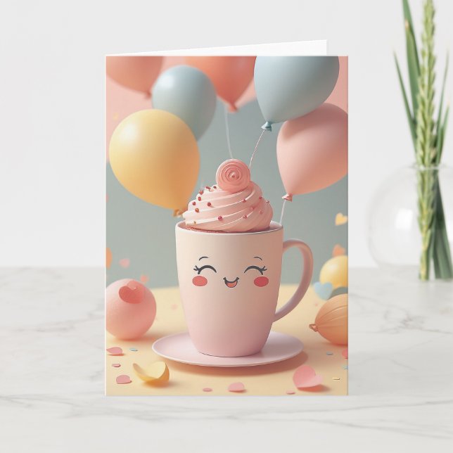 Java Joy Birthday Karte (Vorderseite)