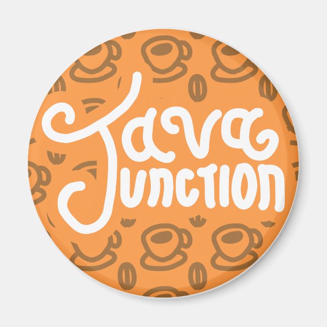 Java Junction Coffee and Bean Magnet Orange (Vorne)