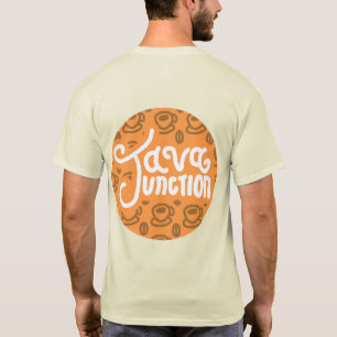 Java Junction Coffee and Bean Shirt Orange Back