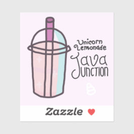 Java Junction Einicorn-Limonade-Aufkleber mit Text Aufkleber