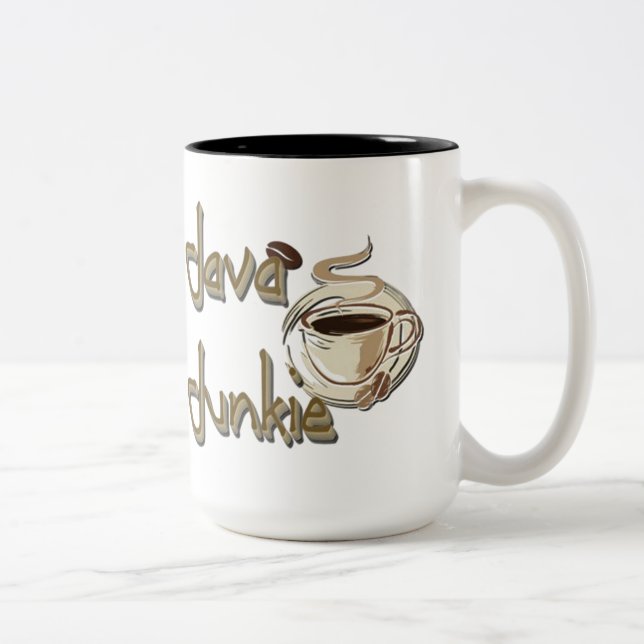 Java Junkie Coffee Lovers Mug Zweifarbige Tasse (Rechts)