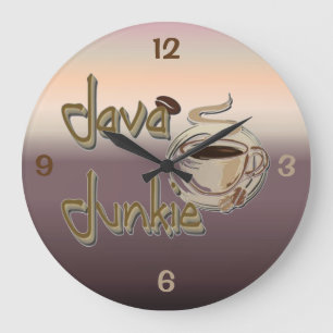 Java Junkie Coffee Lovers Wall Clock Große Wanduhr