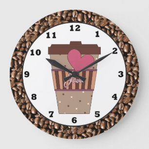 Java-Kaffeetasse Küchen-Wanduhr Große Wanduhr