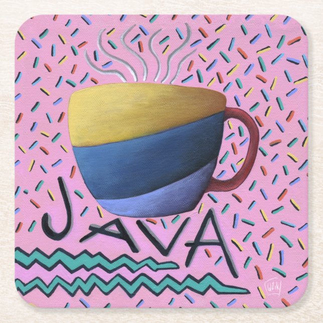 Java-Kaffeuntersetzer Rechteckiger Pappuntersetzer (Vorderseite)