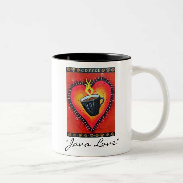 "Java-Liebe-" Kaffee-Tasse Zweifarbige Tasse (Rechts)
