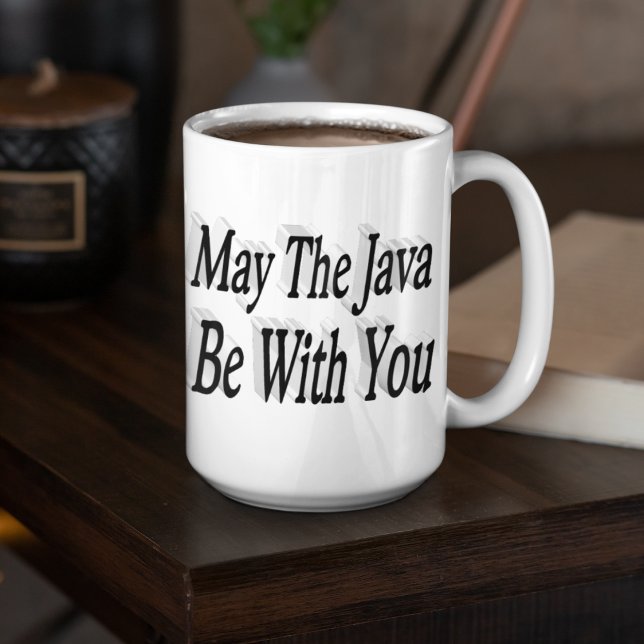 Java lustiger Kaffee Zitat schwarzer Text Jumbo-Tasse (Von Creator hochgeladen)