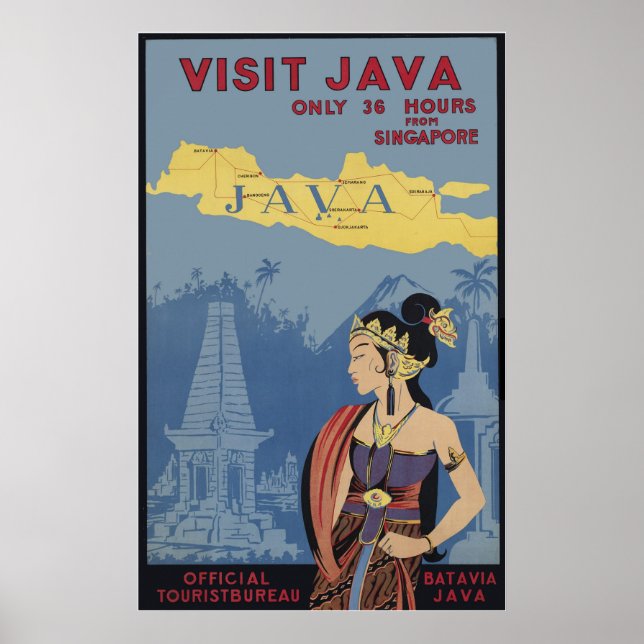 Java nur 36 Stunden von Singapur entfernt besuchen Poster (Vorne)