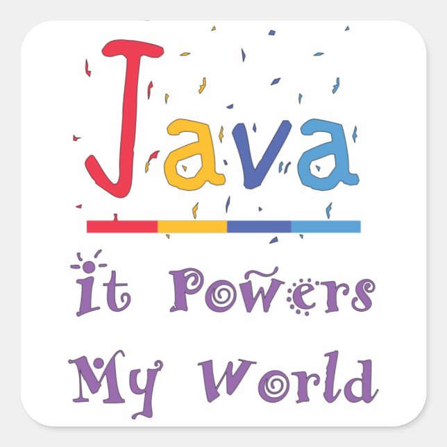 Java-Power mein Weltquadratischer Aufkleber (Vorderseite)