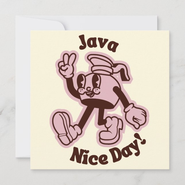 Java Schöner Tag Kaffee Slogan Leere Karte (Vorderseite)