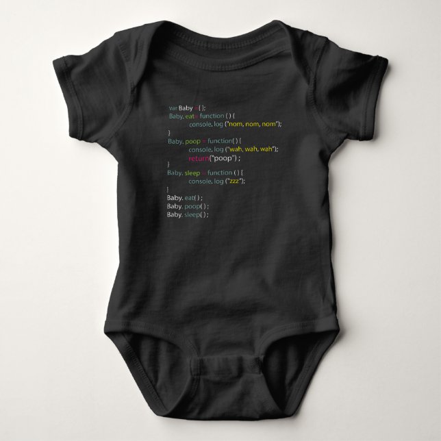 Java Script Programming Coding Baby Bodysuit  Strampler (Vorderseite)