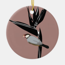 Java Sparrow Bird Keramik Ornament