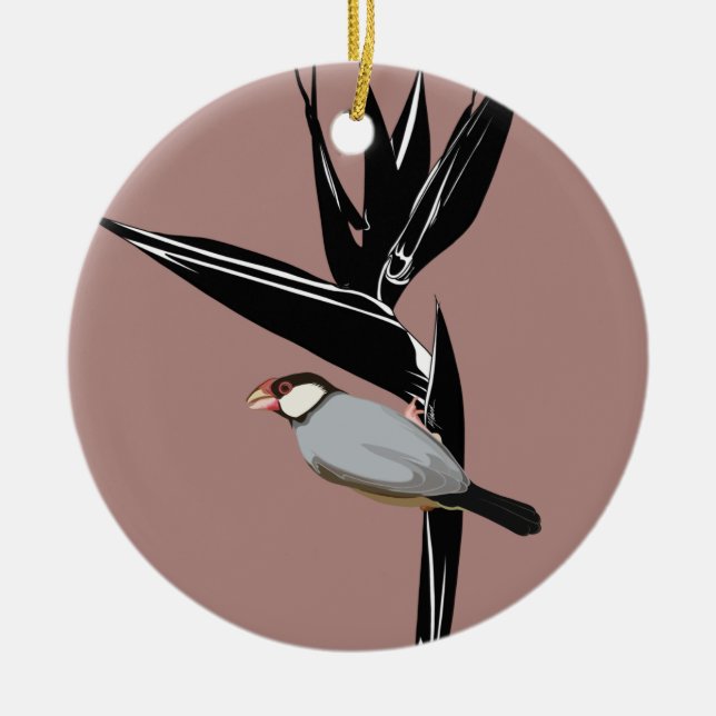 Java Sparrow Bird Keramik Ornament (Vorne)